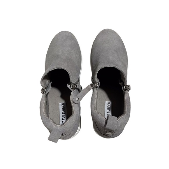 Steve Madden Silat High Top Wedge Sneaker Gray Size 11 Dual aside Zipper - Picture 7 of 12